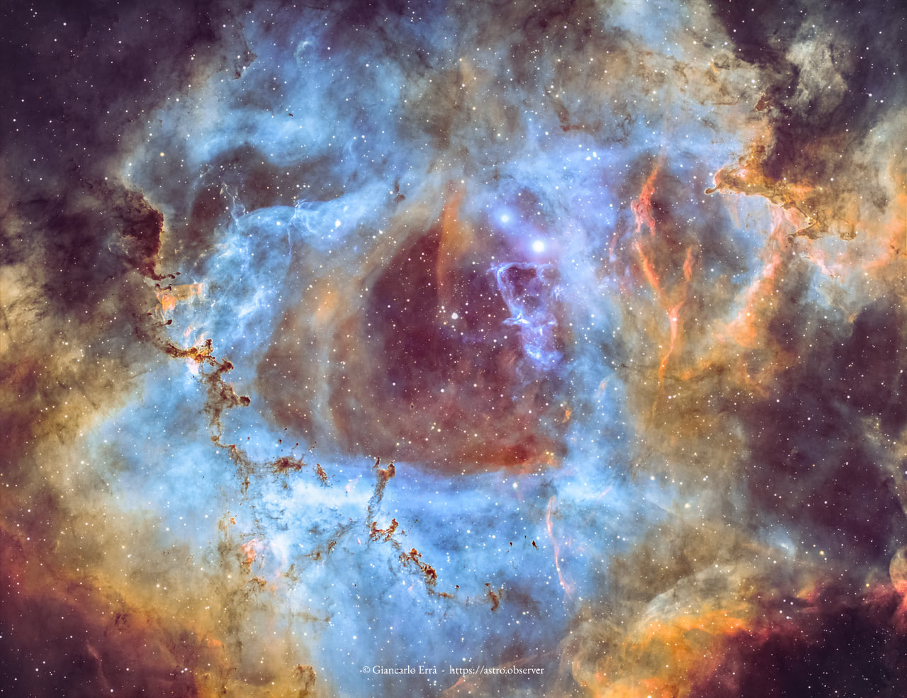 NGC2244 – Rosette Nebula – Hubble Palette