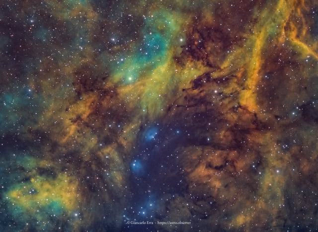 NGC6914 Nebula complex in Cygnus – Hubble Palette Narrowband
