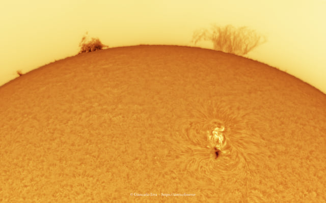 SUN – sunspot and flares in Hydrogen Alpha